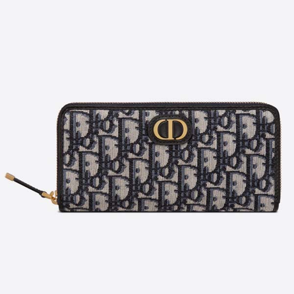 ◆たっぷり収納◆DIOR オブリーク 長財布 ユニセックス ネイビー S2094UTZQ M928