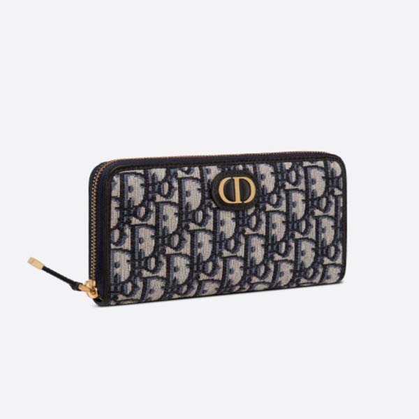 ◆たっぷり収納◆DIOR オブリーク 長財布 ユニセックス ネイビー S2094UTZQ M928