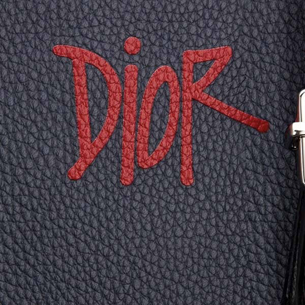 Dior Stussy コラボ ポーチ ショルダーバッグ CD ロゴ 紺 新 男 2ESBC119GDS_H00E
