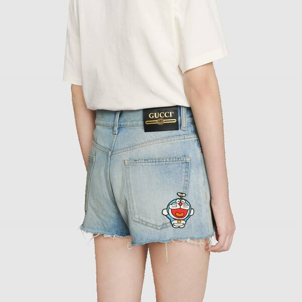 21SS海外限定★GUCCI★ドラえもんコラボ デニムパンツコピー652655 XDBOS 4452