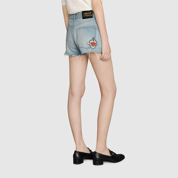 21SS海外限定★GUCCI★ドラえもんコラボ デニムパンツコピー652655 XDBOS 4452