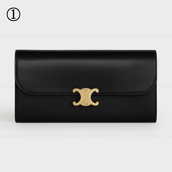 すぐ届く∞CELINE■ラージ トリオンフ フラップウォレット 10E313BZG