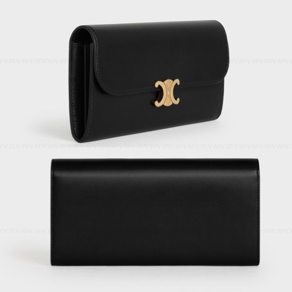 すぐ届く∞CELINE■ラージ トリオンフ フラップウォレット 10E313BZG