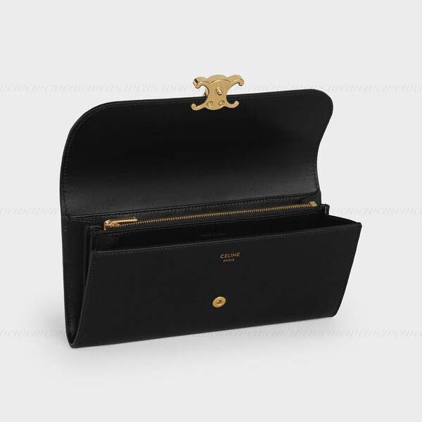 すぐ届く∞CELINE■ラージ トリオンフ フラップウォレット 10E313BZG