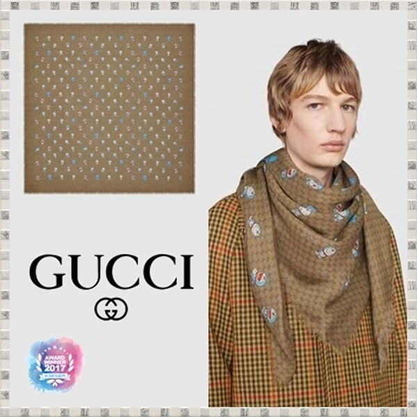 21SS新作★DORAEMON x GUCCI 限定コラボ★シルクショール6546394GAAT 9769