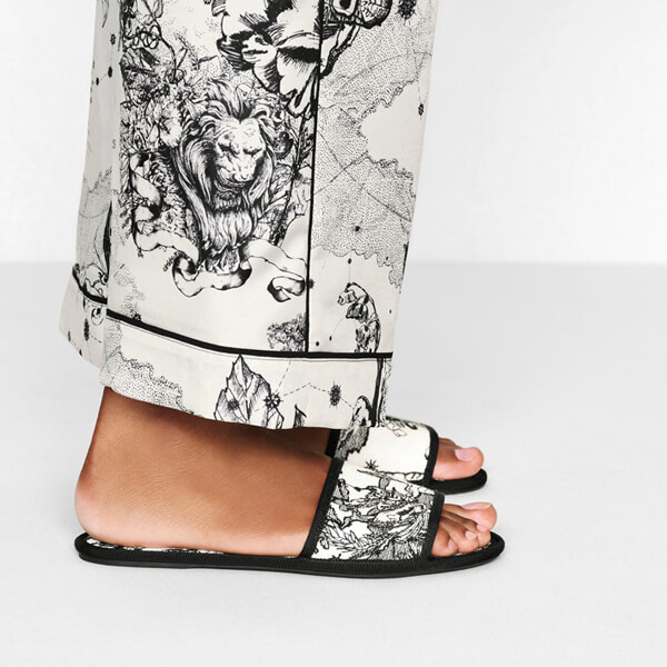 ディオール コピー CHEZ MOI ミュール Dior Zodiac エンブロイダリー コットン21030251