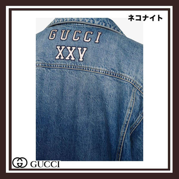 GUCCI コピー ニューヨーク ヤンキース パッチ デニム ジャケット 475024XRC85
