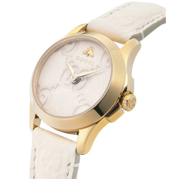 【SALE☆2017新作】GUCCI G-TIMELESS ホワイトレザー スーパーコピー 38mm/27mm YA1264033