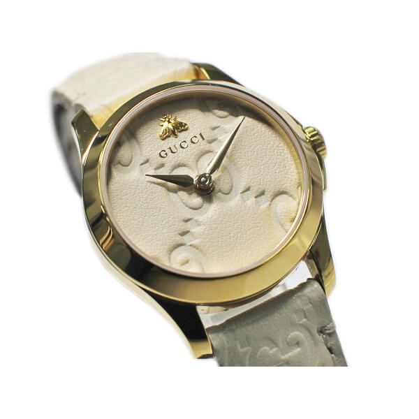 【SALE☆2017新作】GUCCI G-TIMELESS ホワイトレザー スーパーコピー 38mm/27mm YA1264033