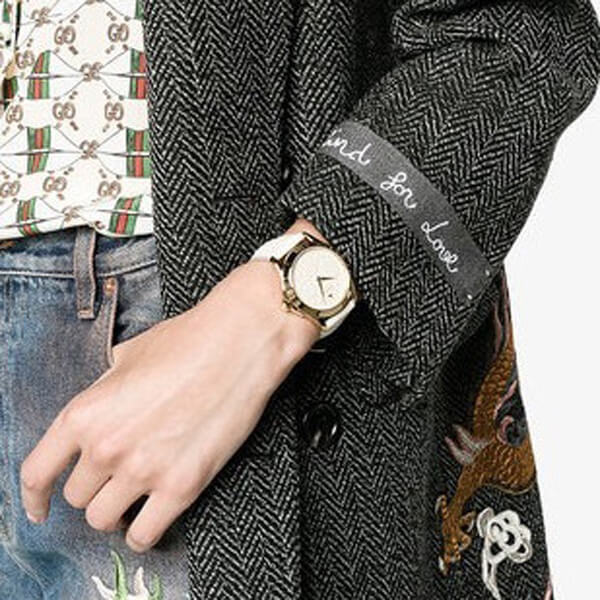【SALE☆2017新作】GUCCI G-TIMELESS ホワイトレザー スーパーコピー 38mm/27mm YA1264033