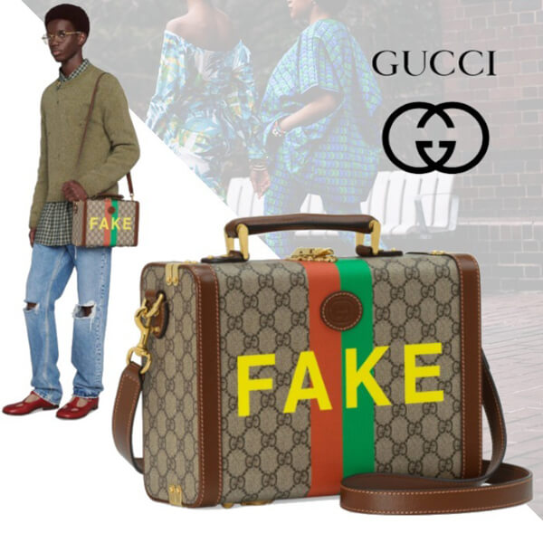 グッチ GUCCI FAKE/NOT 偽物 プリント ビューティーケース 633587 2GCAG 8280