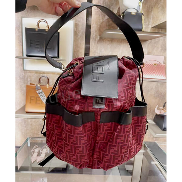 フェンディ リュック コピー FENDI 21SS 春節限定 FFモノグラム ファブリック バックパック 7VZ056A9ZLF1DZ7