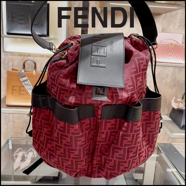 フェンディ リュック コピー FENDI 21SS 春節限定 FFモノグラム ファブリック バックパック 7VZ056A9ZLF1DZ7