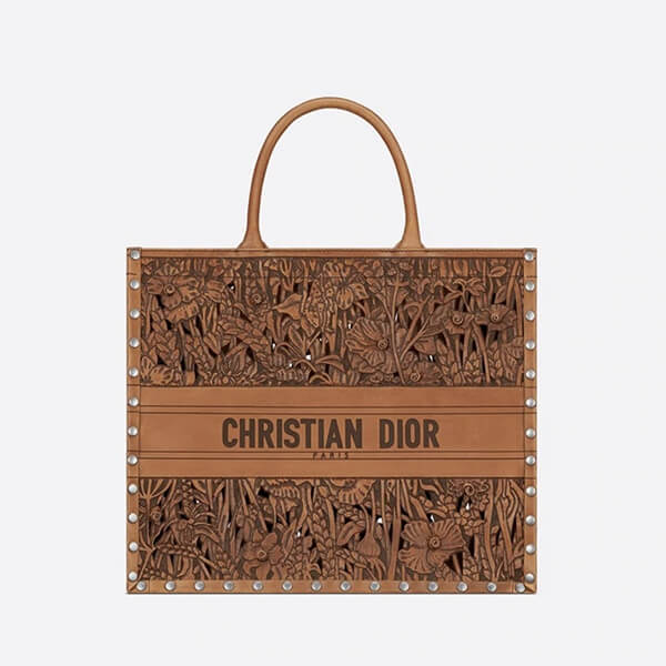 Dior コピー ブック トート バッグ 花柄 エンボス CD 茶 新 限 M1286VLPI_M747
