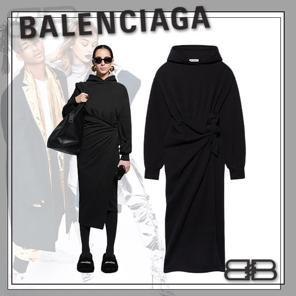 ◆BALENCIAGA◆バレンシアガ◆偽物EASYWRAP フーデッドドレス 659077TJV441000