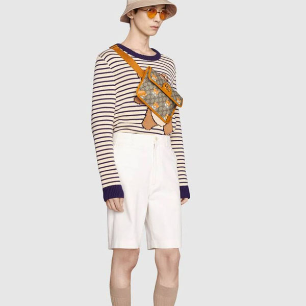 GUCCI★EXO-KAIxGucci スーパーコピー限定品 ベアプリント レザーベルトバッグ 647817 2YVBG 8695