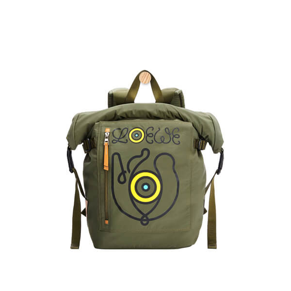 【新作】LOEWE スーパーコピー ロールトップ バックパック リサイクル ナイロン B664A22X02