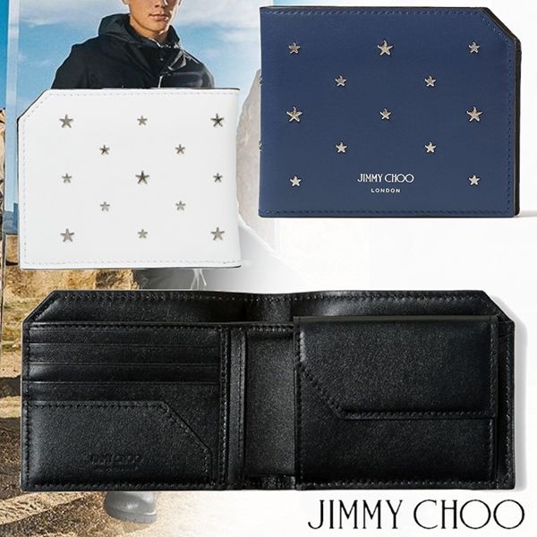 jimmy choo ジミーチュウ ガンメタチェーン付き二つ折り財布