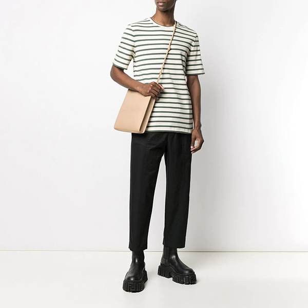 【Jil Sander】ストライプコットンジャージーTシャツ ジルサンダー Tシャツ コピー】ストライプ コットン Tシャツ