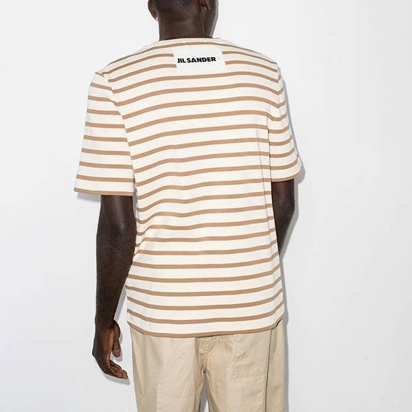 大人気☆【JIL SANDER】ストライプコットンTシャツ ジルサンダー Tシャツ コピー】ストライプ コットン Tシャツ