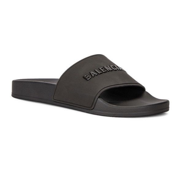 人気★関税込【BALENCIAGA】Pool スライドサンダルBlack ホワイト の ウィメンズ Pool スライドサンダル スニーカー