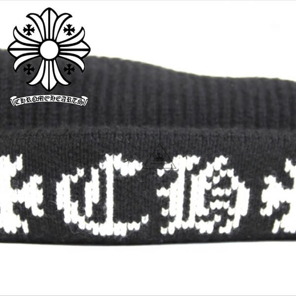 ⭐︎希少版最初期版⭐︎Chrome Hearts ⭐︎黒 ニット帽　ウール製 CHROME HEARTS クロムハーツ HIT & RUN BEANIE ヒットアンドラン
