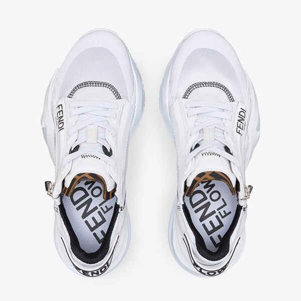 【FENDI】フロー ロートップ スニーカー ホワイト 24SS☆【FENDI】フェンディ フロー ホワイトレザー ロートップ