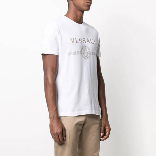 ◇ヴェルサーチェ◇メドゥーサ ロゴ Tシャツ コピー A87573