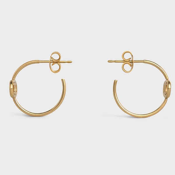 セリーヌ ピアス 確認用 セリーヌ ピアス 偽物】マイヨン トリオンフ フープ ゴールド