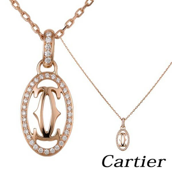 カルティエ ネックレス コピー】即対応 ロゴ 18K ピンクゴールド