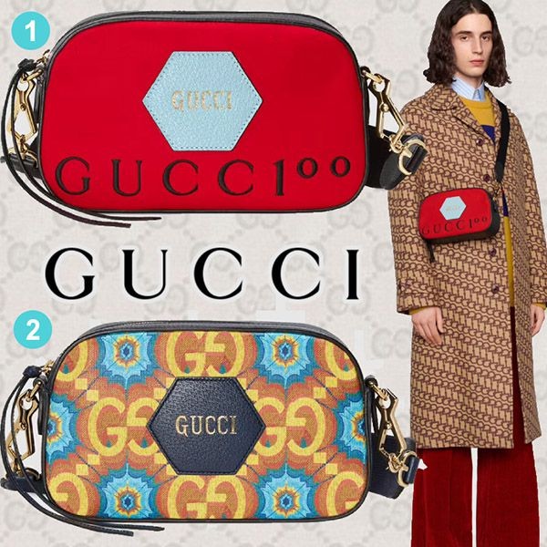Gucci 赤いメッセンジャーバッグ ゴールド金具付き Gucci Logo Zip Messenger Bag Printed Leather Red | eBay
