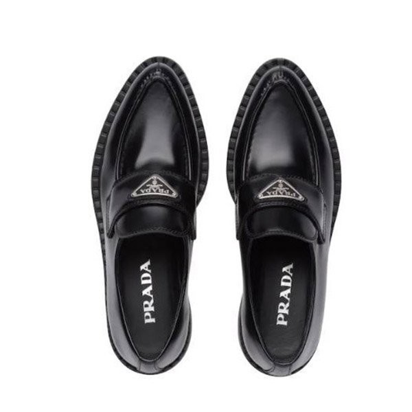 プラダPRADA チョコレート ローファー 35 PRADA - 新品そっくりさん⭐プラダPRADA チョコレート