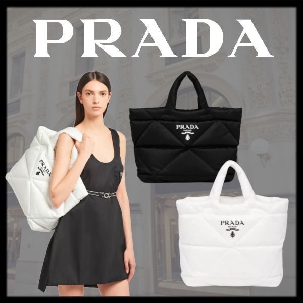 【完売必至】プラダ■RE-NYLON マトラッセ トートバッグ □PRADA プラダ Re-Nylon xレザー トートバッグ (PRADA/トート