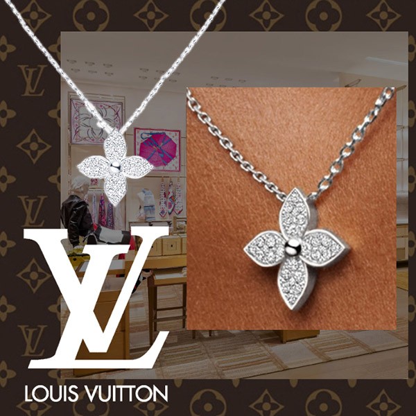 Louis Vuitton Star Blossom Pendant, White Gold And Diamonds (Q93622)