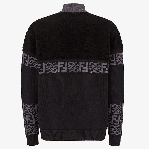 FENDI FFロゴ ストライプラインジャカードニットセーター FENDI FFロゴ ストライプラインジャカードニットセーター
