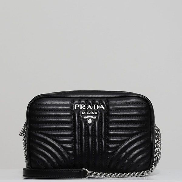 国内発送プラダバッグ ダイアグラムミニ PRADA 極 美品 プラダ ダイアグラム ロゴ 金具 レザー 本革 2way