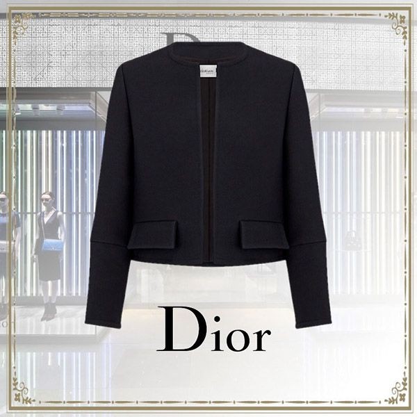 【上品なスポーツMIXを叶える♪】Dior★クロップド ジャケット DIOR | クロップド ジャケット ダブルフェース バージンウール