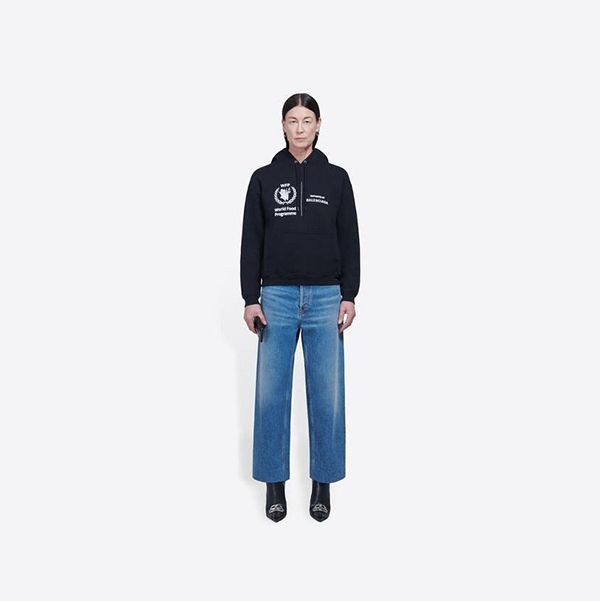 【BALENCIAGA】プリントコットンフリースパーカー ◇バレンシアガ◇ロゴ WFPプリント フリースパーカー コピー