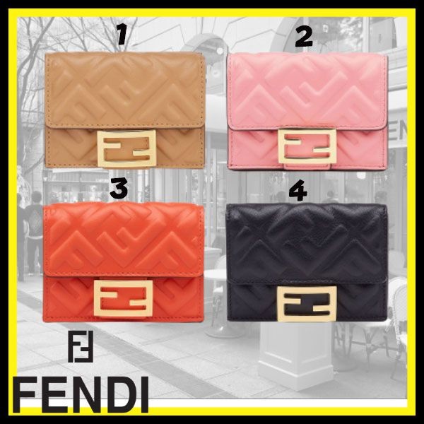 フェンディ マイクロ ナッパレザー 三つ折り財布 4色