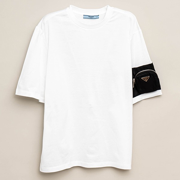 関税込プラダ トライアングルロゴポーチ Tシャツ コットン