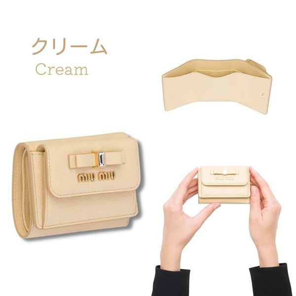 リボンがキュート♡＊ミュウミュウ＊マドラスレザー ウォレット