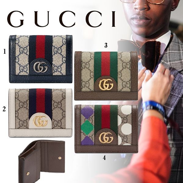 ★ GUCCI ★ ロゴ付き 折りたたみ財布【多色在庫】-622- すぐ届く大人気【グッチ】 折りたたみ財布 コピー 2つ折り GG