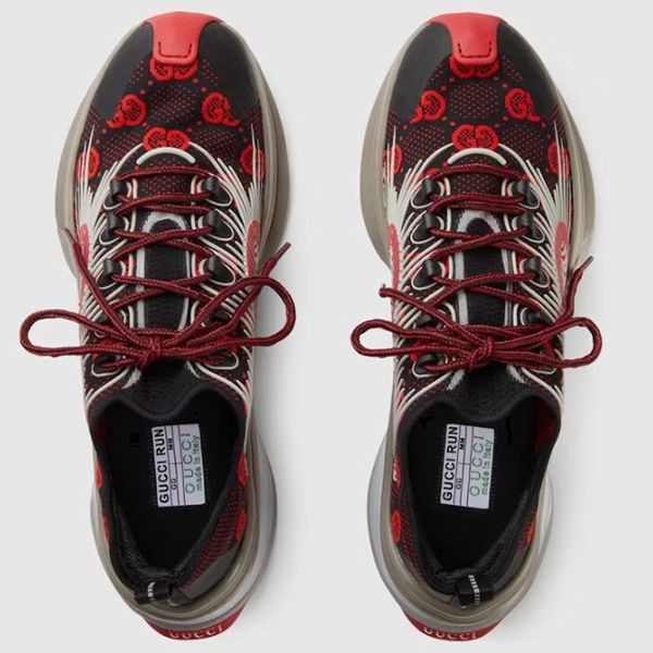 ＊送料・関税込み＊GUCCI Run ストレッチニット スニーカー ロゴ 新品 GUCCI テクニカルニット スニーカー (34.5/21.5cm