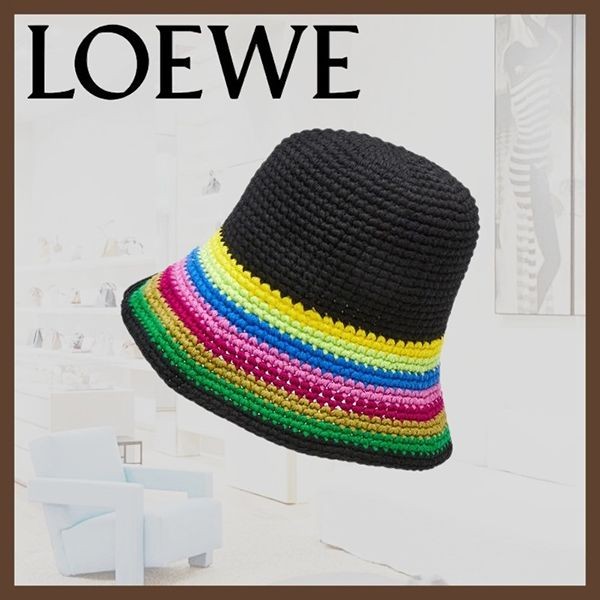 【ロエベ】クロシェット ハット（コットン＆カーフ） 美品 完売品 LOEWE ロエベ クロシェット ハット コットン&カーフ