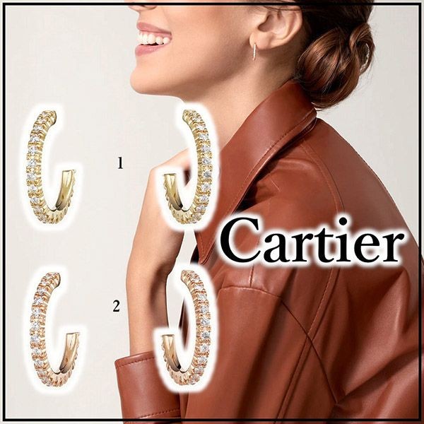 人気【カルティエ】ジュストアンクル ピアス 18K 釘 シングル