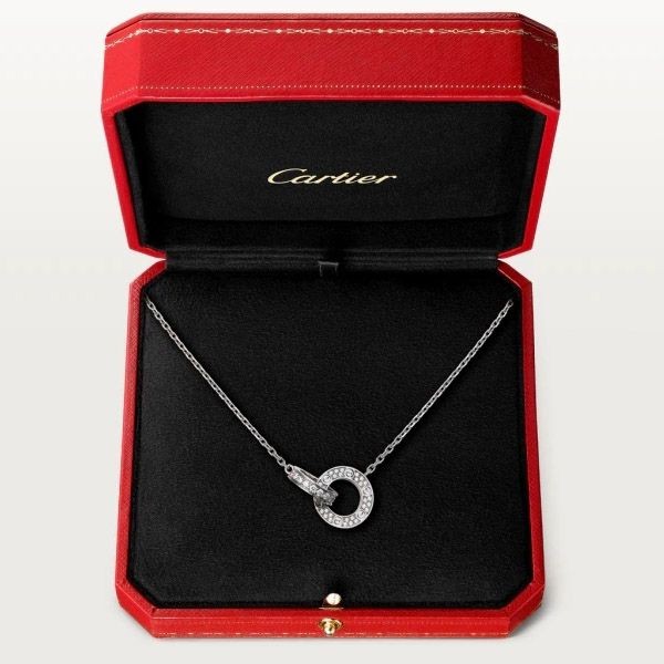 【Cartier】Love ネックレス18k☆ダイヤモンド2石 高級感 すぐ届く Cartier カルティエ LOVE ネックレス ダイヤモンド 2個