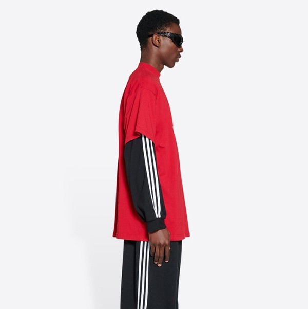 【Adidas】★Balenciagaコラボ赤ビッグTシャツ Balenciaga x adidas T-Shirt Medium Fit 'Black Red