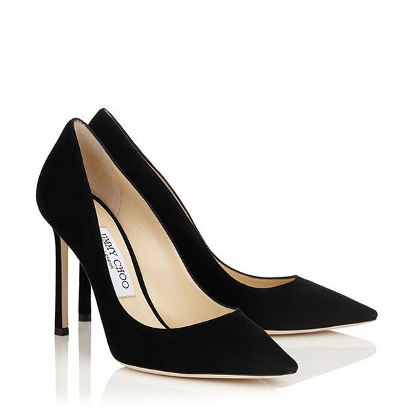 【セール】ジミーチュウ ROMY 100 スウェードミュール Black Suede Pointy Toe Pumps | Romy 100 | Pre Fall 16