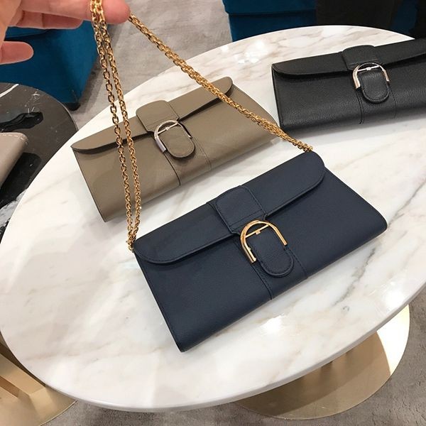 DELVAUX デルヴォー Brillant Long Wallet Chain 長財布 2way Delvaux Black Lizard Brillant Long Wallet Chain ○ Labellov
