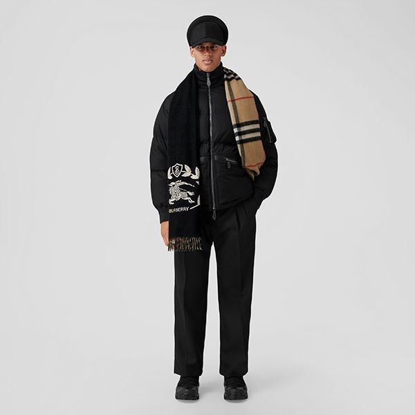 バーバリー リバーシブル チェック＆EKD カシミアスカーフ 偽物